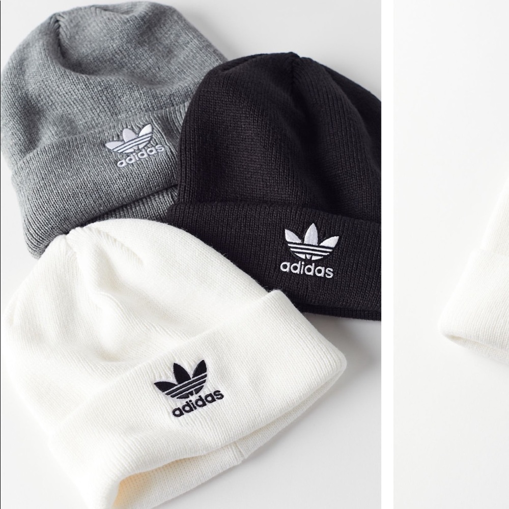 Adidas originals trefoil white black beanie hat - Picture 1 of 7